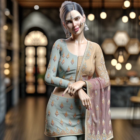 Festive Glam: Adding Metallic Accents to Your Chikankari for a Dazzling Look