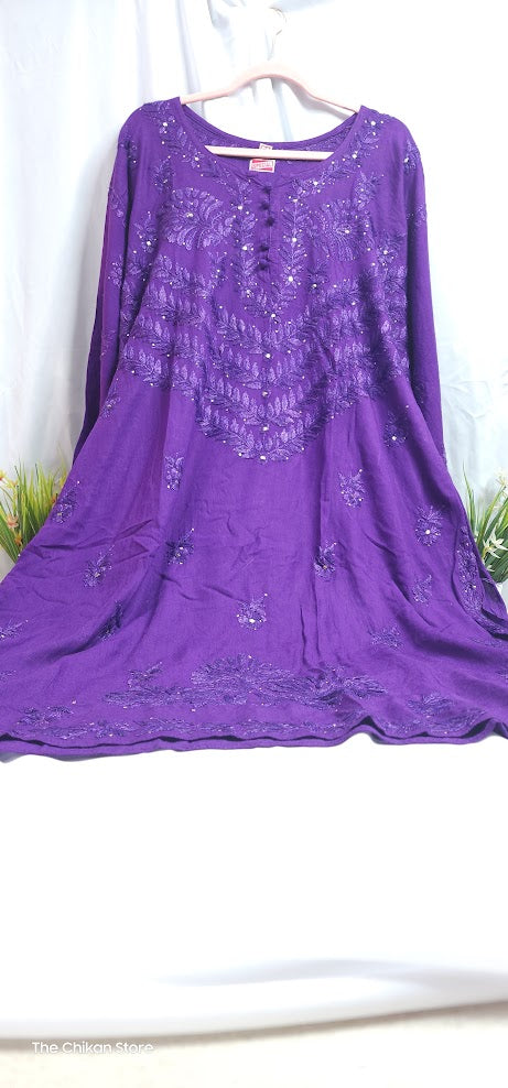 Shiny Mukaish Plus Size Kurtis - The Chikan Store
