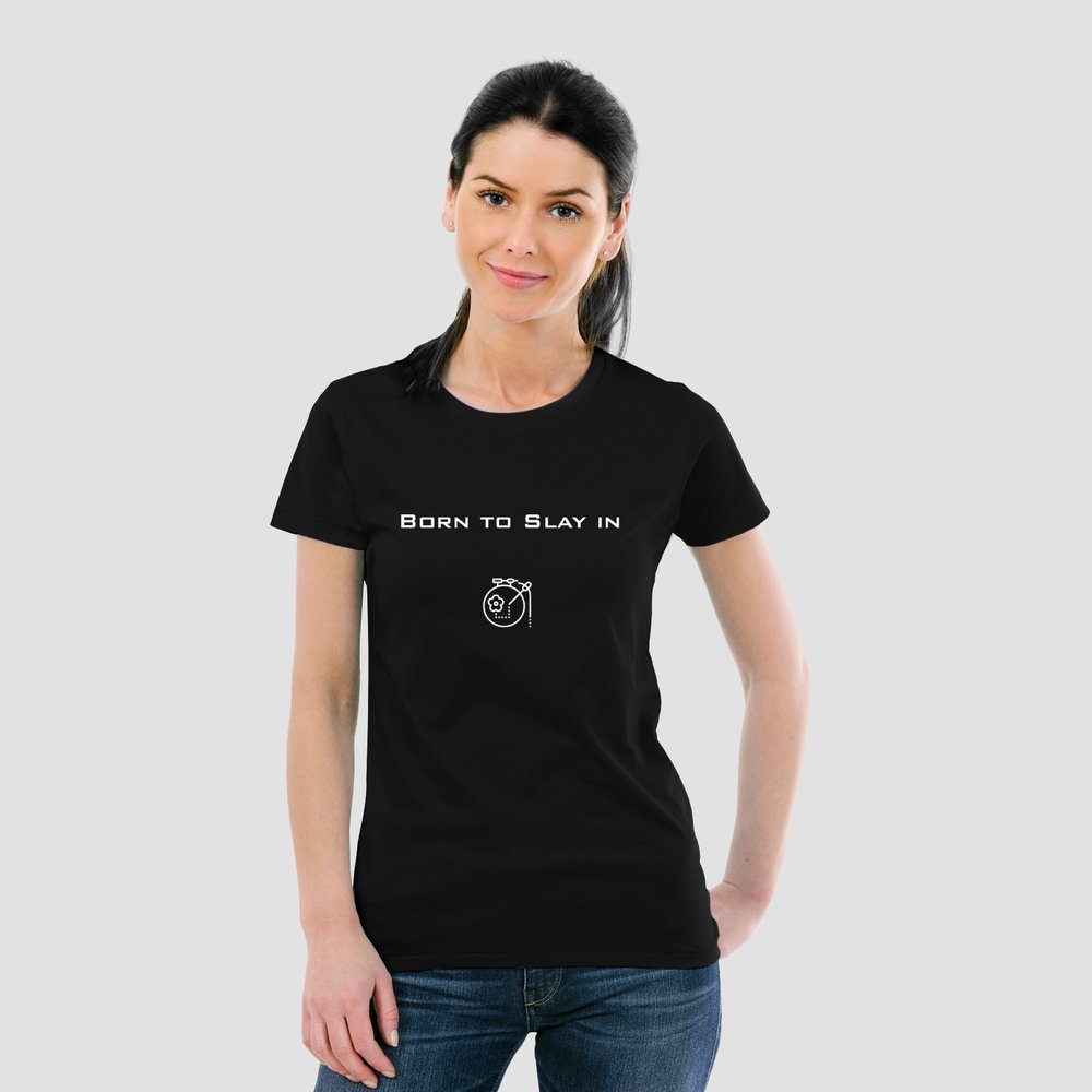 Premium Cotton Half Sleeve Black Tshirt for Women - The Chikan Store