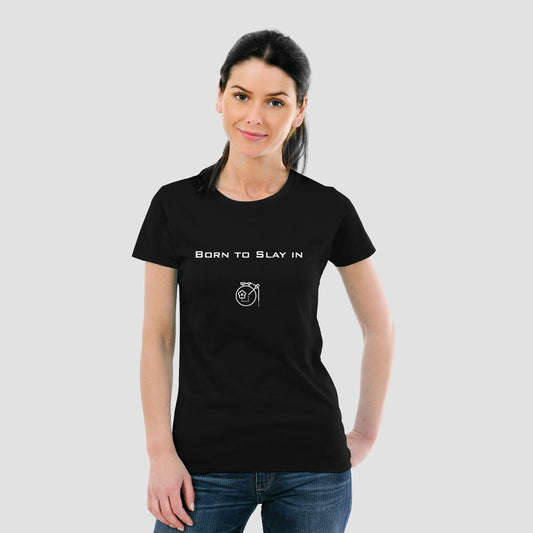Premium Cotton Half Sleeve Black Tshirt for Women - The Chikan Store