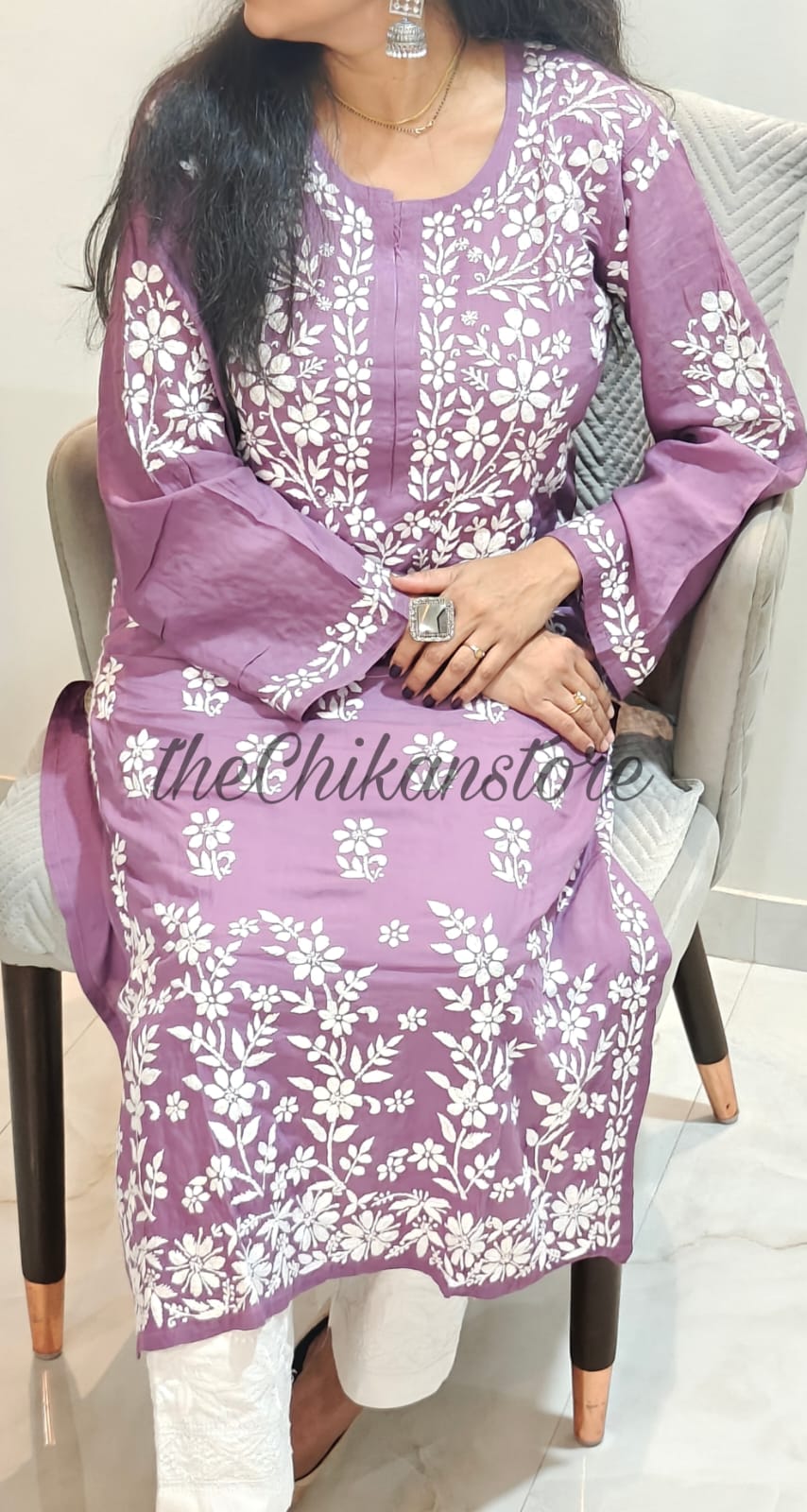 Sarah modal kurti - The Chikan Store