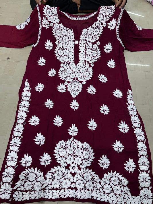 Falguni Premium Modal Straight Kurtis - The Chikan Store