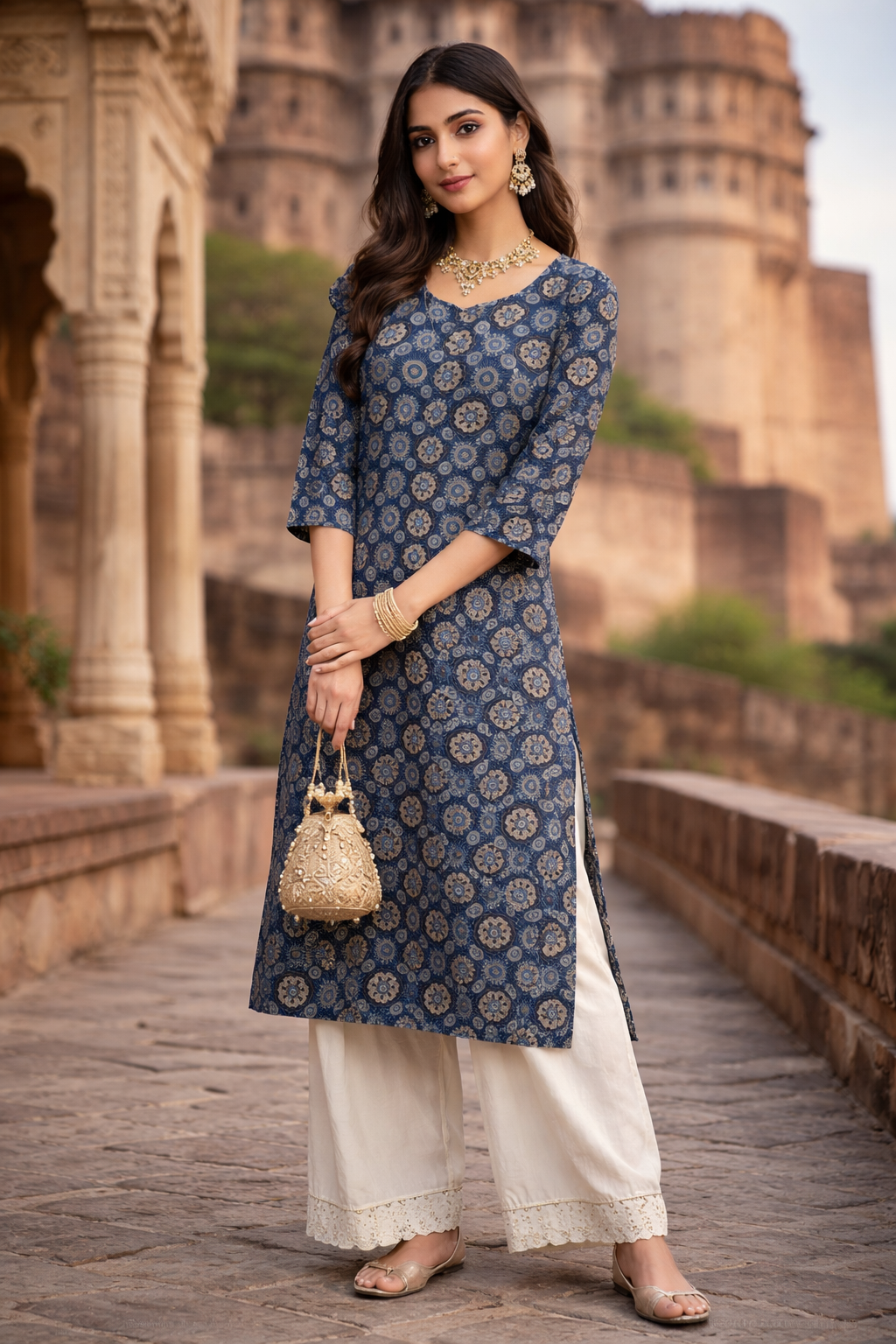 Prakriti hand block Kurti’s - The Chikan Store