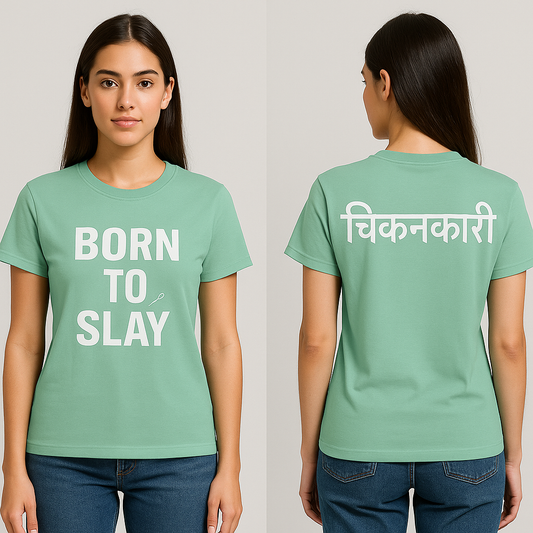 Premium Cotton Half Sleeve Mint Green Pastel Tshirt for Women - The Chikan Store