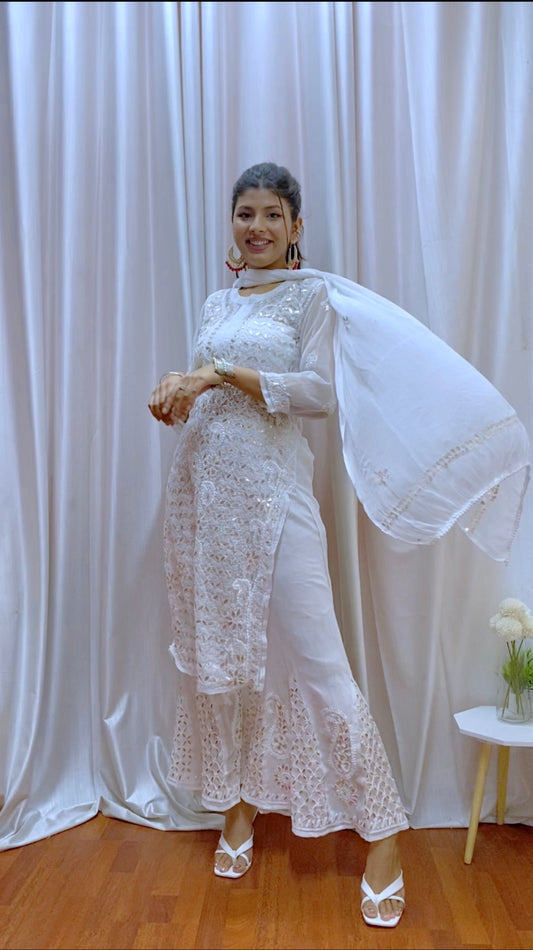 Mahima chikankari Gotta Patti set - The Chikan Store