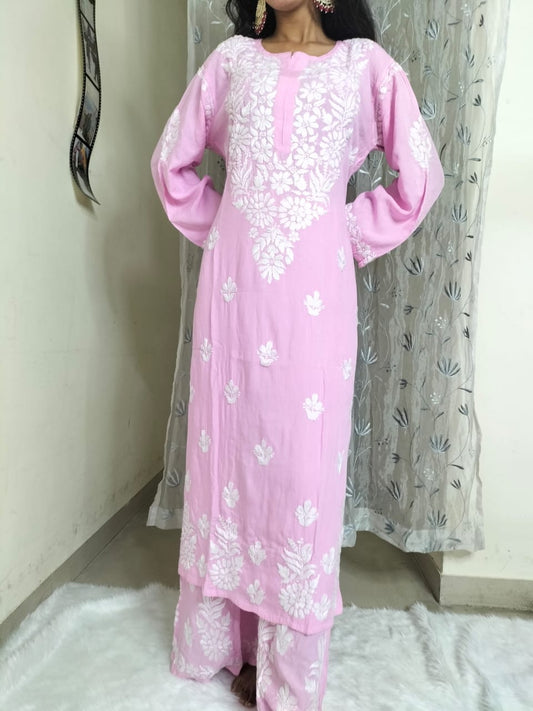 Riya chikankari plazzo set - The Chikan Store