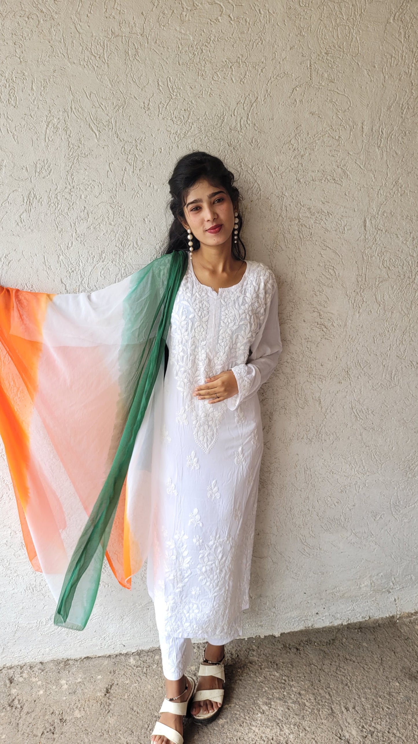 Rehana white kurtis - The Chikan Store