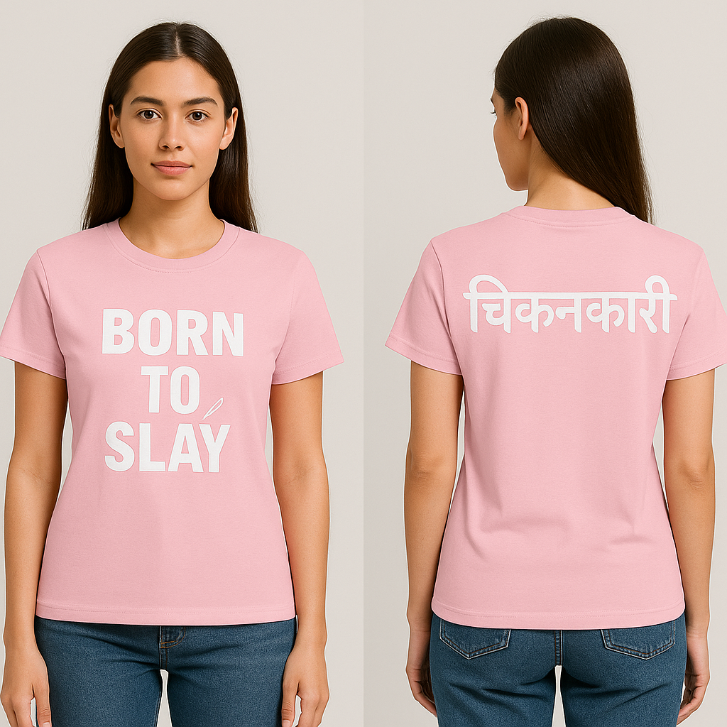 Premium Cotton Half Sleeve Blush Pink Pastel Tshirt for Women