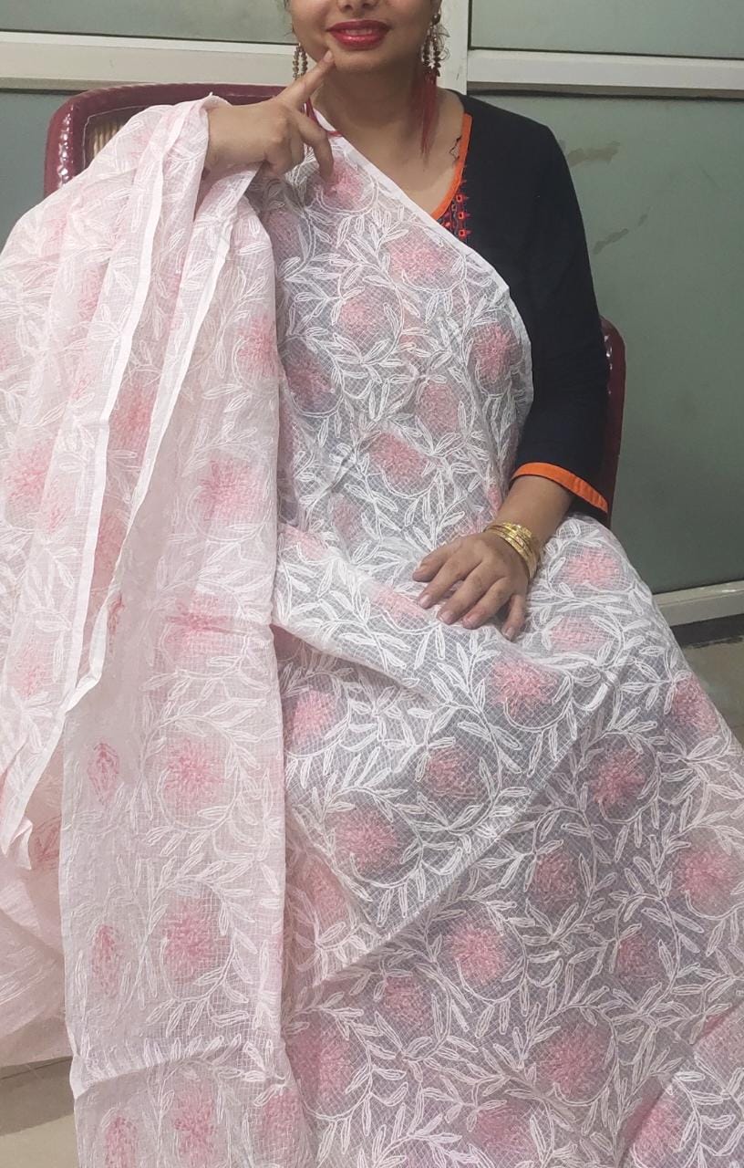 Chikankari hand work dupatta - The Chikan Store