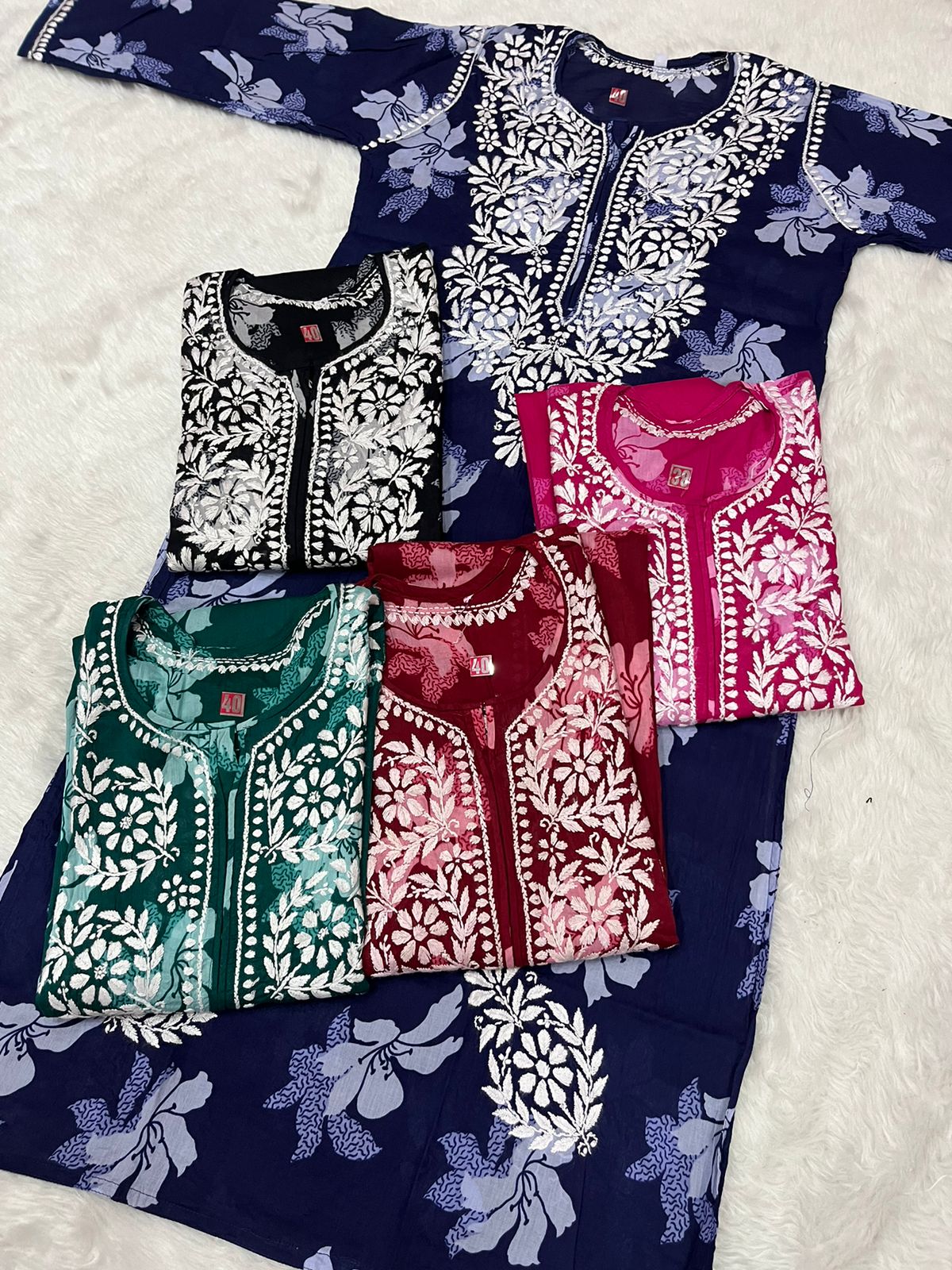 Khushnuma Flower Print Modal Kurti - The Chikan Store