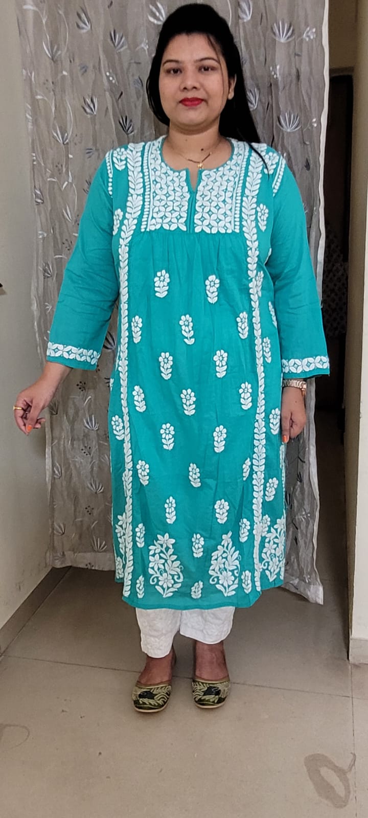 Nyra Mal Mal Kurti - The Chikan Store