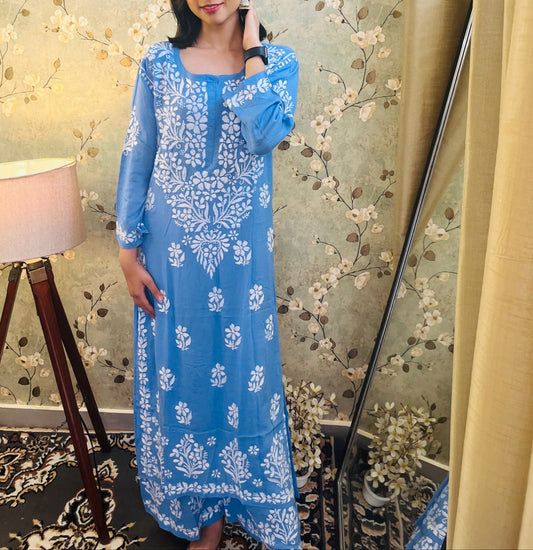 Modal Co Ord Kurti Plazzo sets ♥ - The Chikan Store