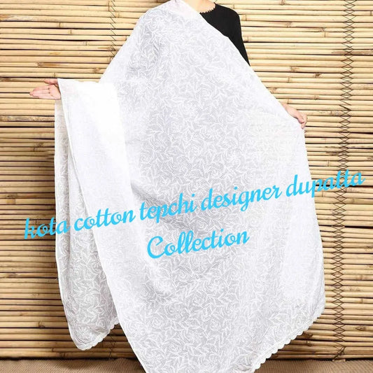 Chikankari hand work dupatta - The Chikan Store