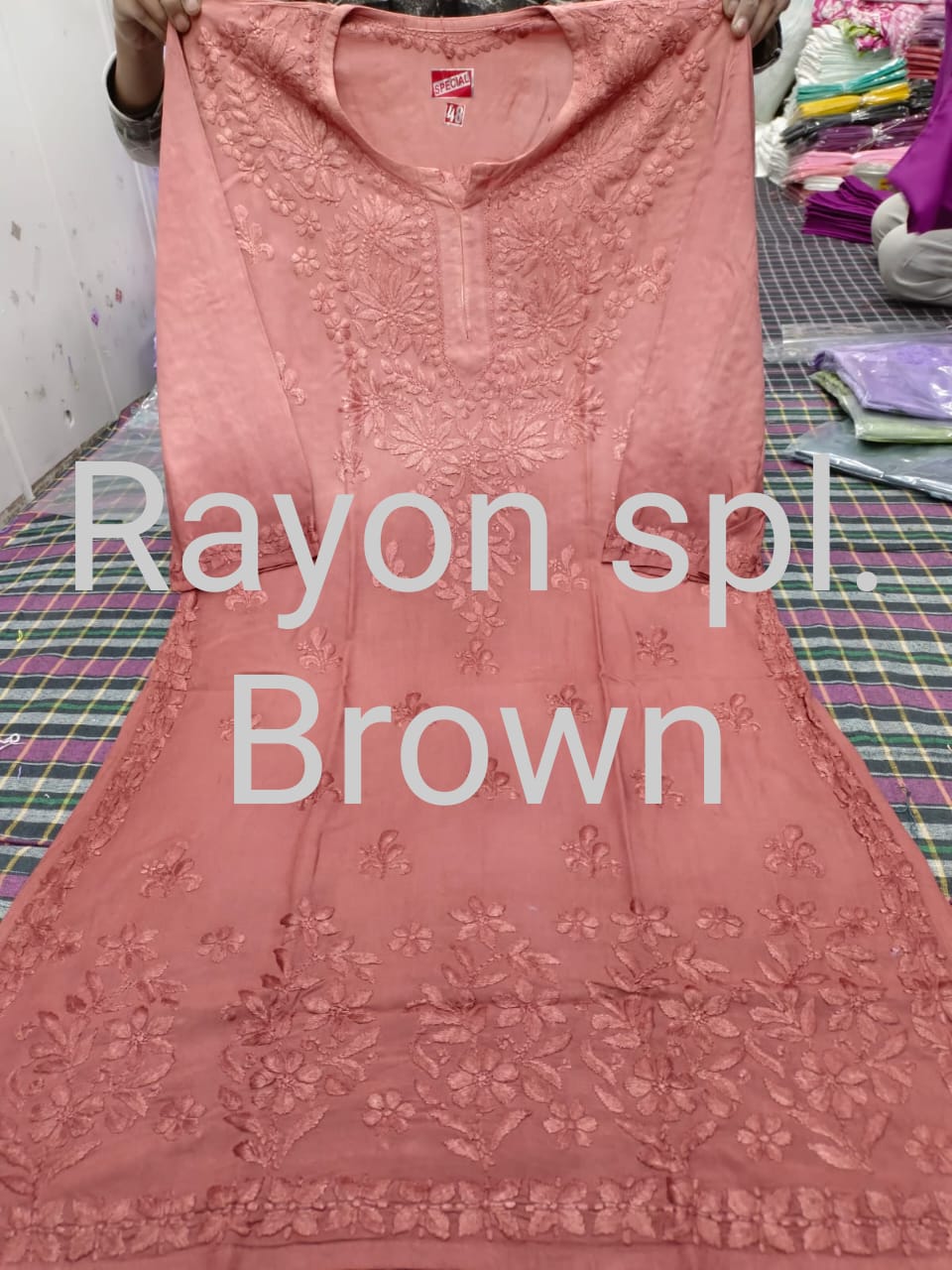 Nida Chikankari Kurti Plus Size - The Chikan Store