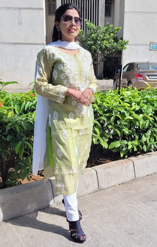 Mul silk chanderi kurtis - The Chikan Store