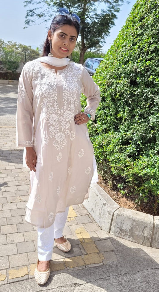 Mul silk chanderi kurtis - The Chikan Store