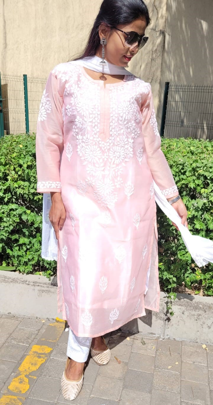 Mul silk chanderi kurtis - The Chikan Store
