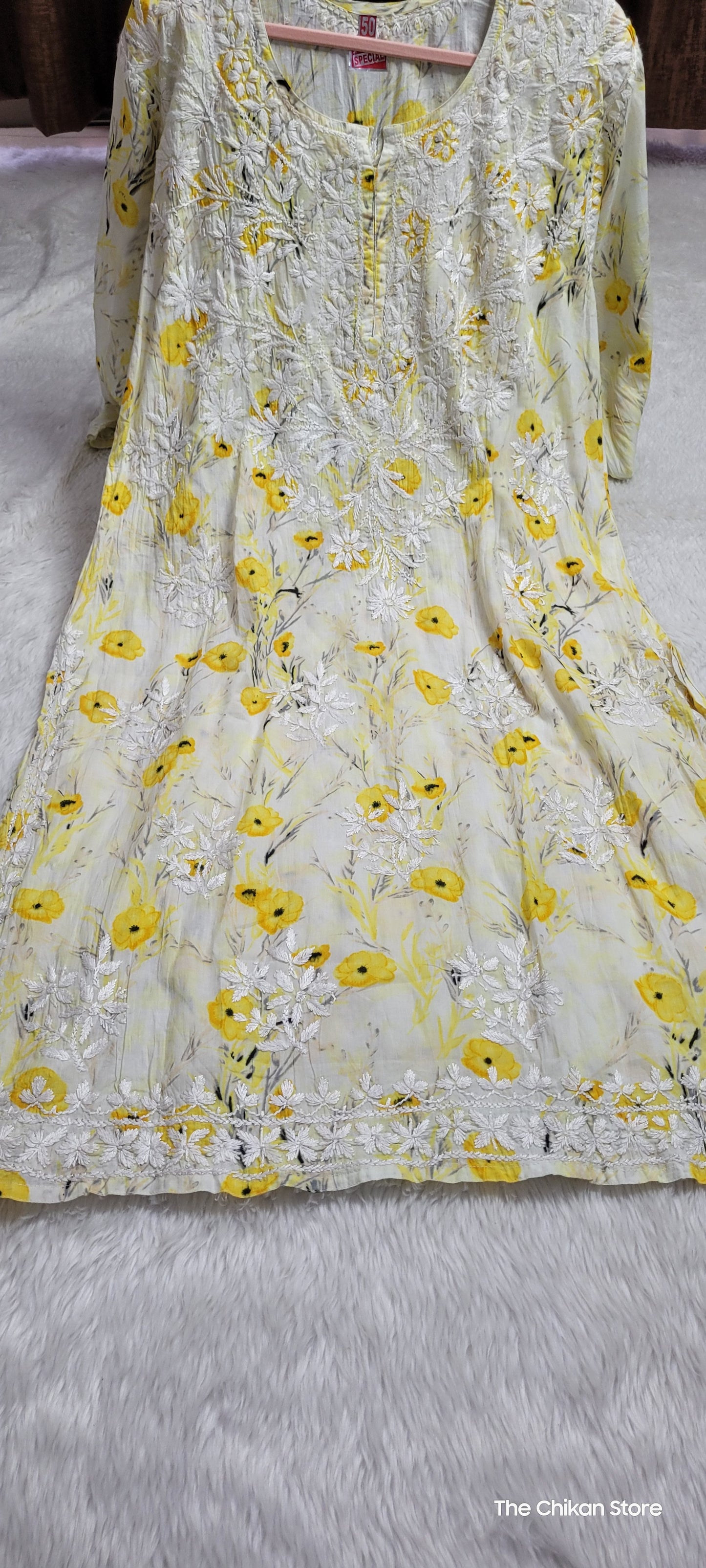 Loveshi Mal Mal chikankari floral kurtis