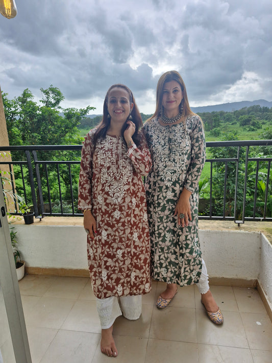 Khush floral kurtis - The Chikan Store