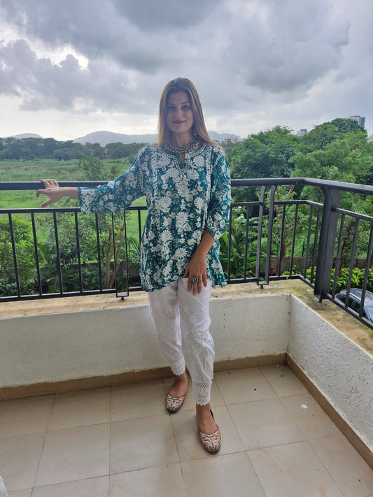 Rangrez Chikankari Kurti - The Chikan Store