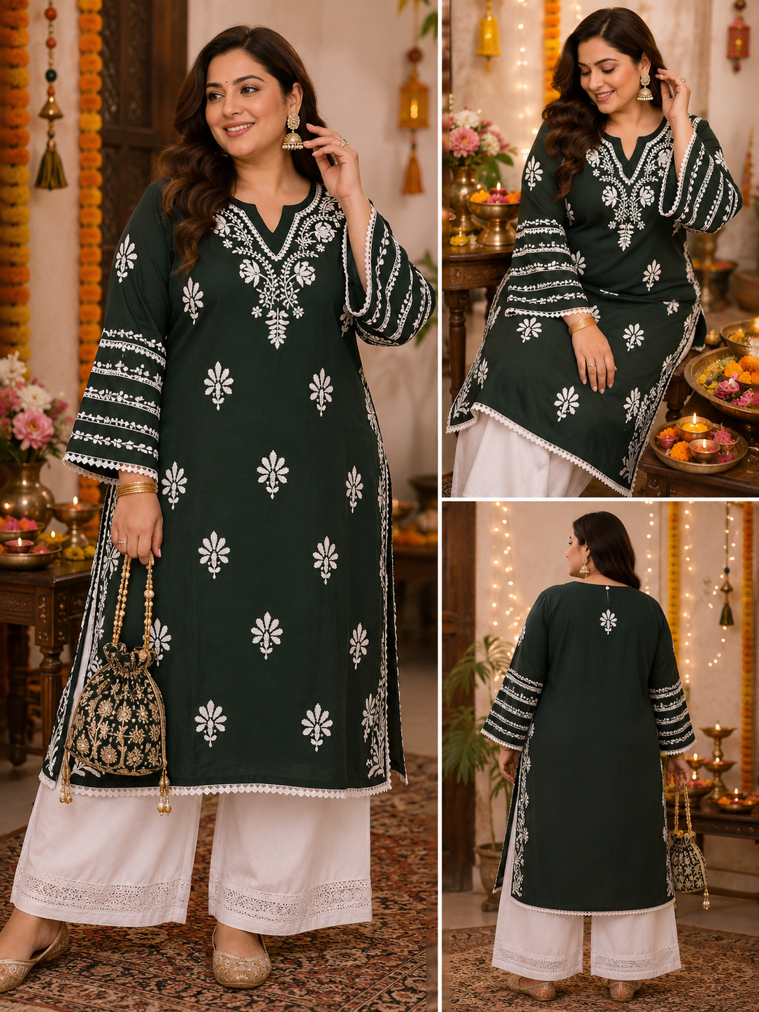 Kashiwa kurta plus size - The Chikan Store