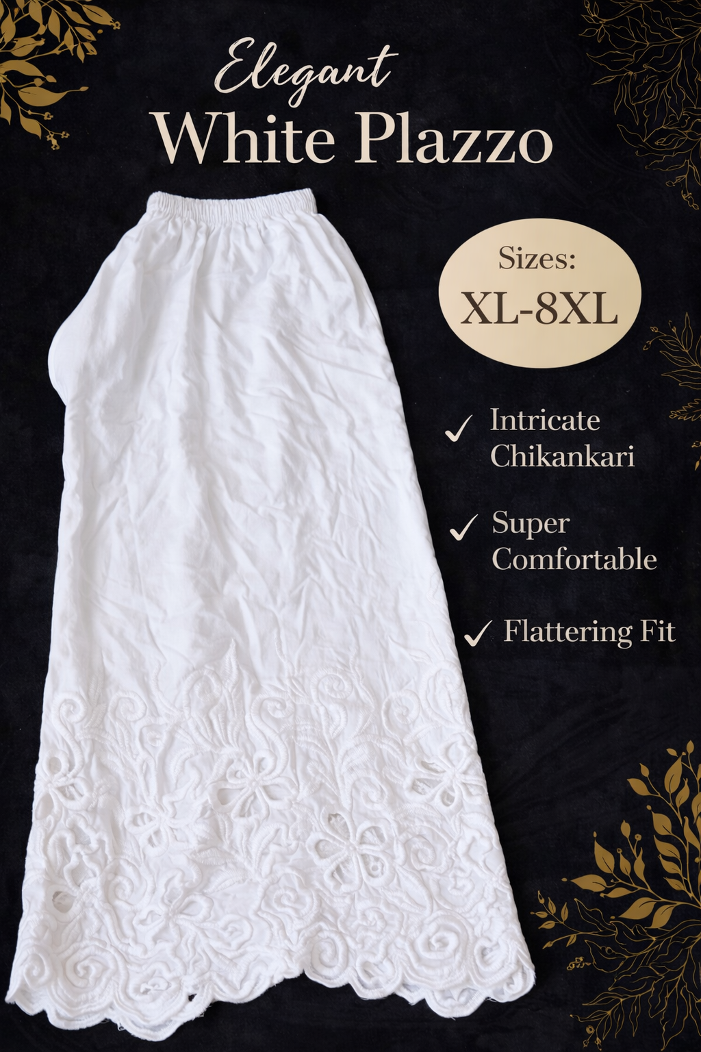 Free size plazzos - The Chikan Store