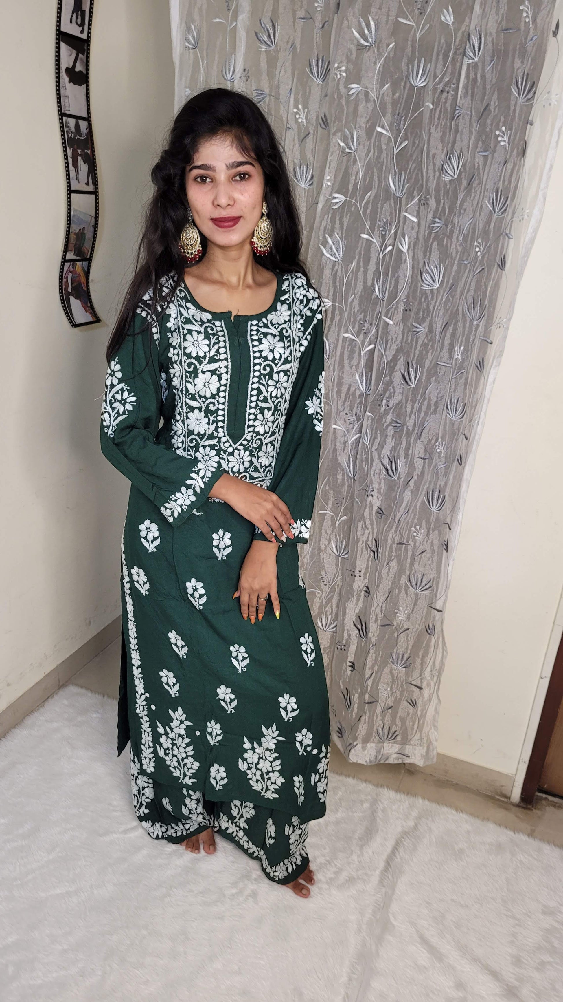 Riya chikankari plazzo set - The Chikan Store