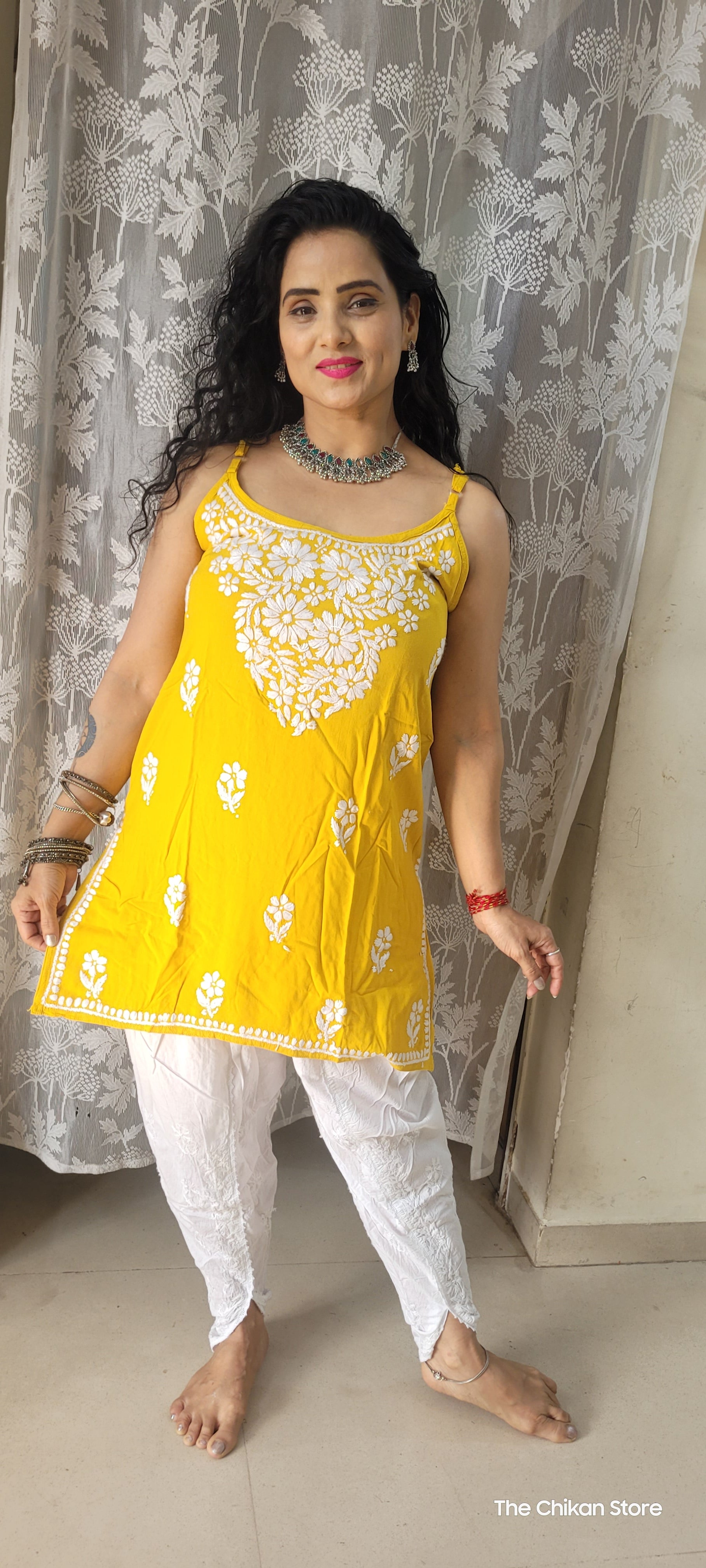 Masakali noodle strap kurtis - The Chikan Store