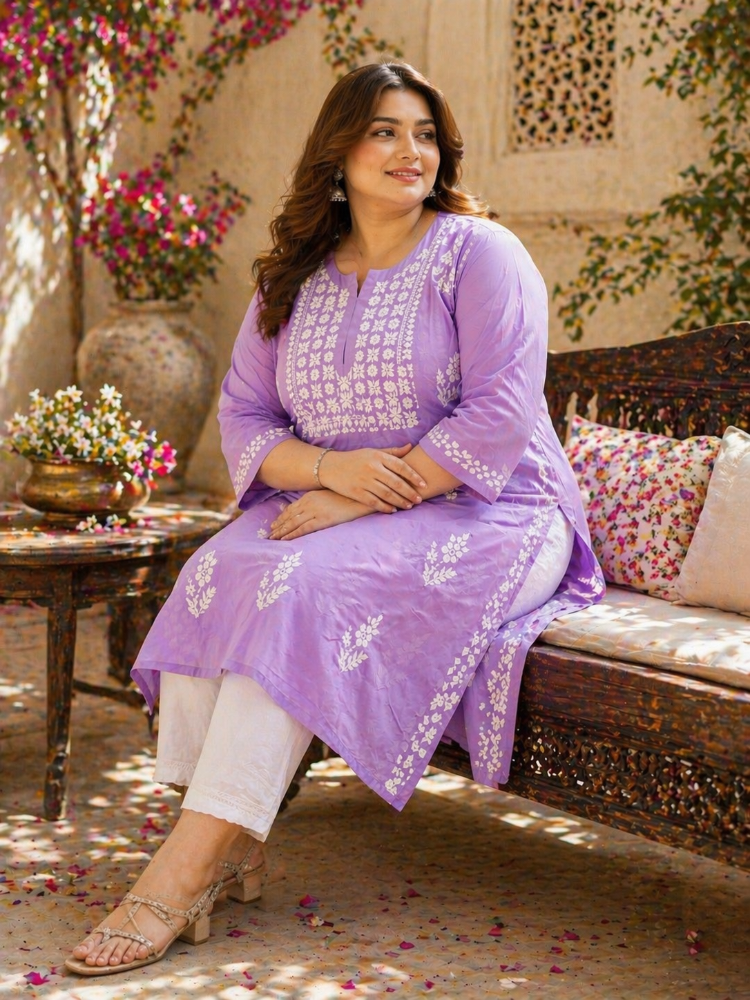Levendor plus size kurti - The Chikan Store