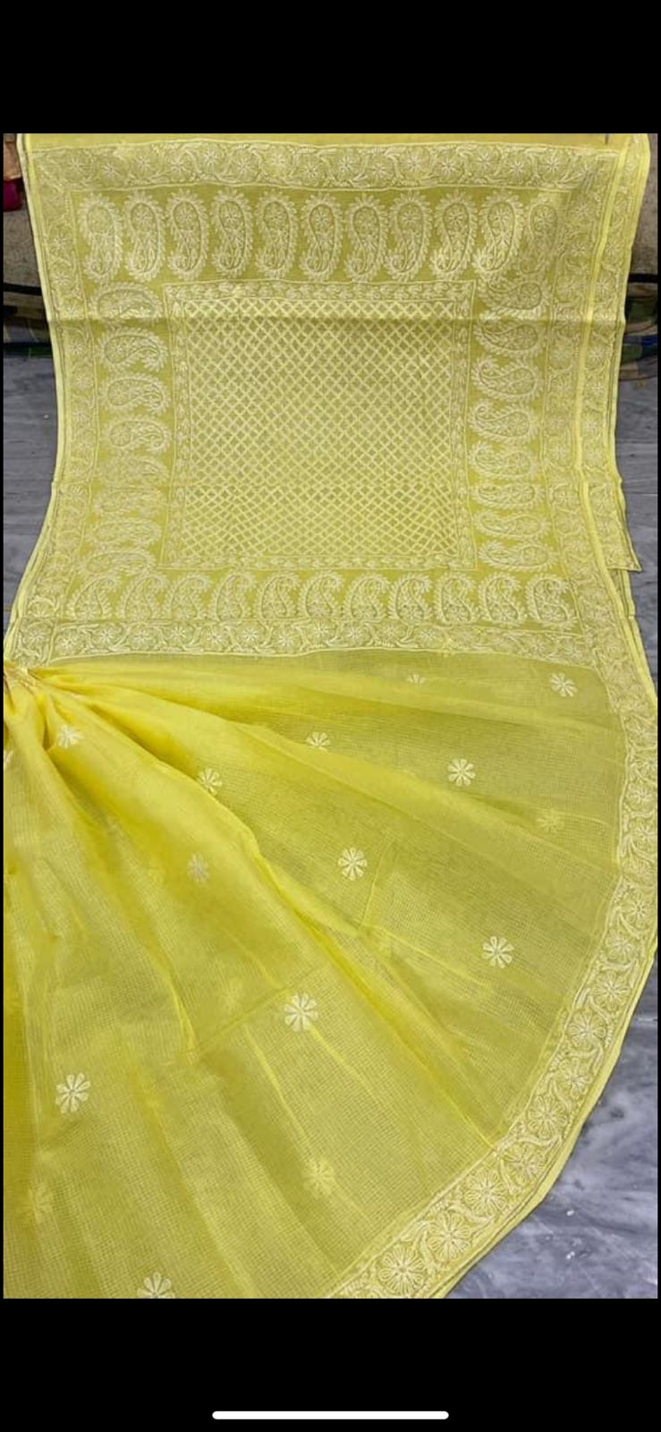 Ivory White Lucknowi Chikan Saree – Dress365days