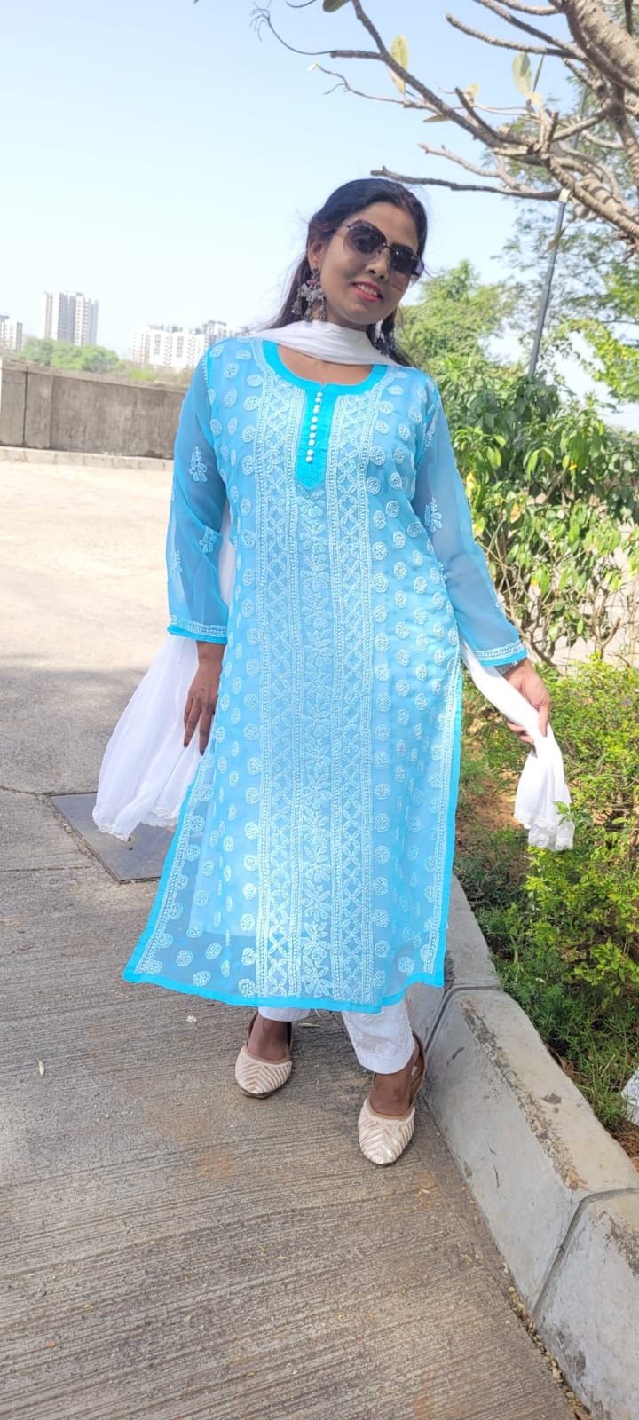 Georgette Kurti with Inner - The Chikan Store