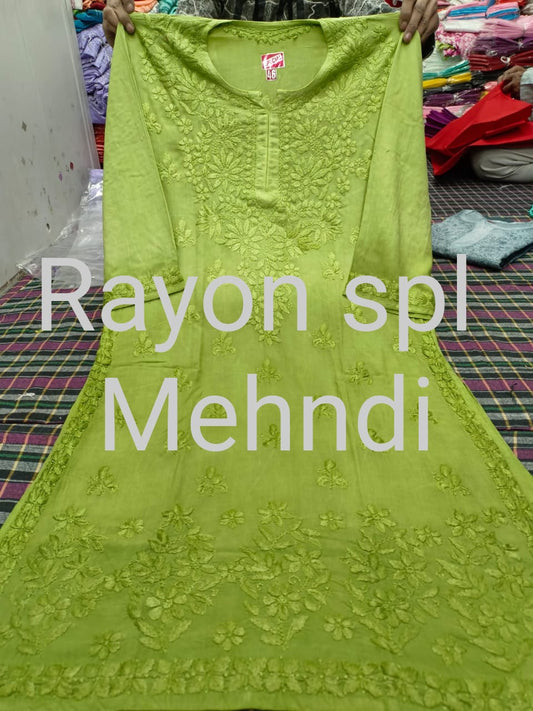 Nida Chikankari Kurti Plus Size - The Chikan Store